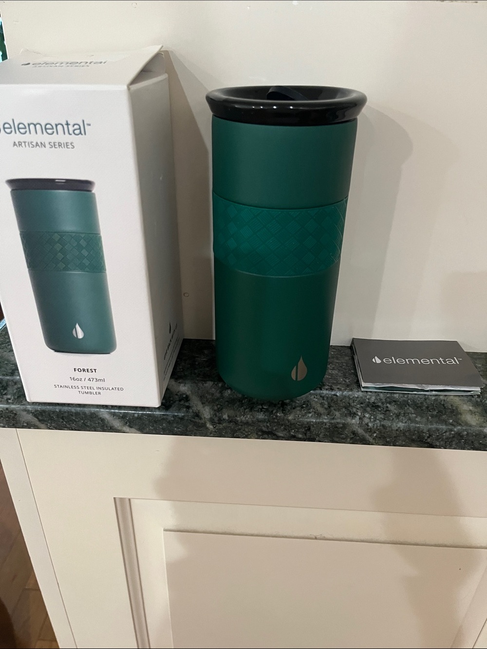 Element Forest Green Travel Tumbler with Black Lid
